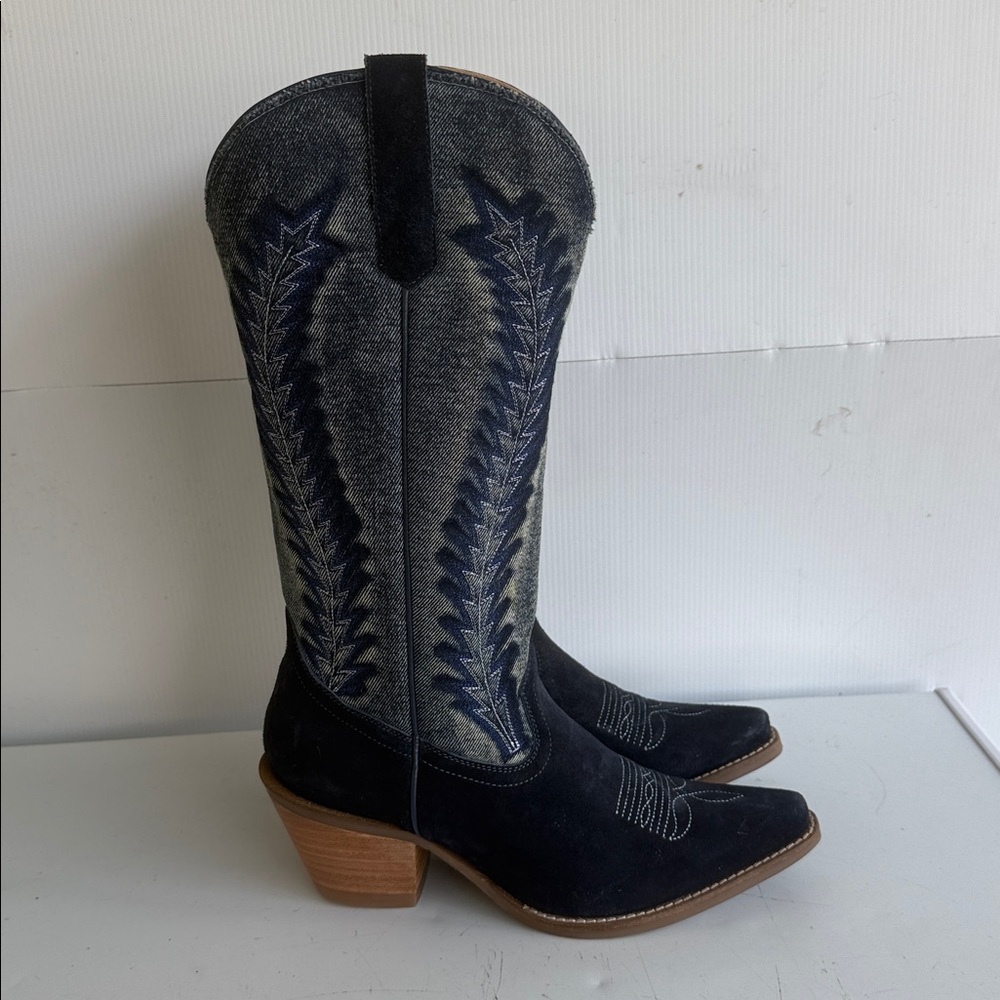 IDYLLWIND WOMEN'S SAWTELLE DENIM TALL WESTERN BOOTS SNIP TOE 8.5 MIRANDA LAMBERT - Picture 6 of 9